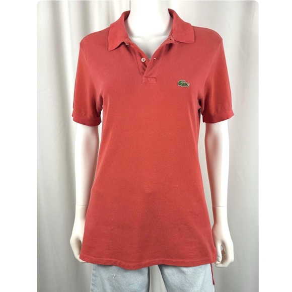 Vintage 1980’s Men’s ‘Izod Lacoste’ 1/2 Patron Tomato Red Polo Tee Shirt • M - Picture 2 of 9